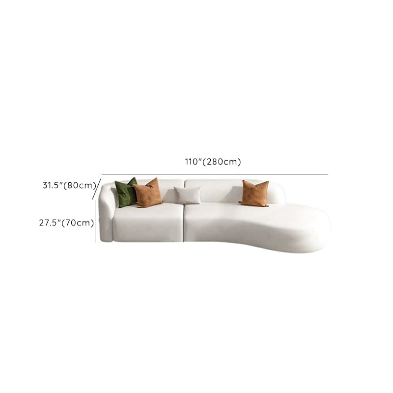 Bowed/Straight Right/Horizontal Chalk Corner Sectional/Sofa Couch for 6/5 Person/1 Person with Concealed Support Living Space - image 14