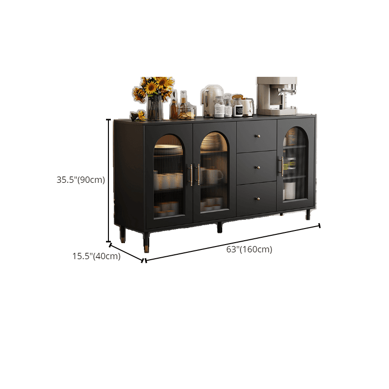 Standalone Accent Cabinet in Black with Glass Door, Alterable Shelf and Illuminating, Soft Close Drawer and 1 Cabinet/2 Cabinets in a Casual Style - image 13