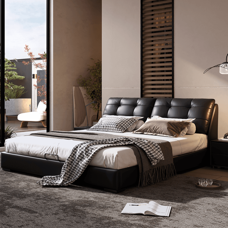 Solid Color Storage Bed/Platform Bed with Pine Wood Frame, Button-tufted for Living Room
