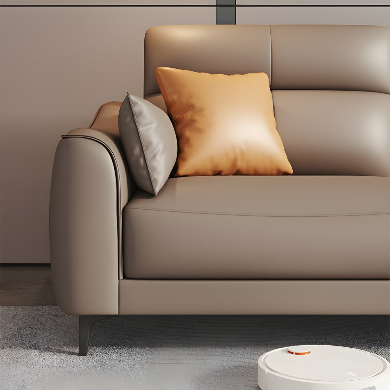 Modern Brown Stationary Sectional Sofa with Sloped Arms and Cushion Back - image 7