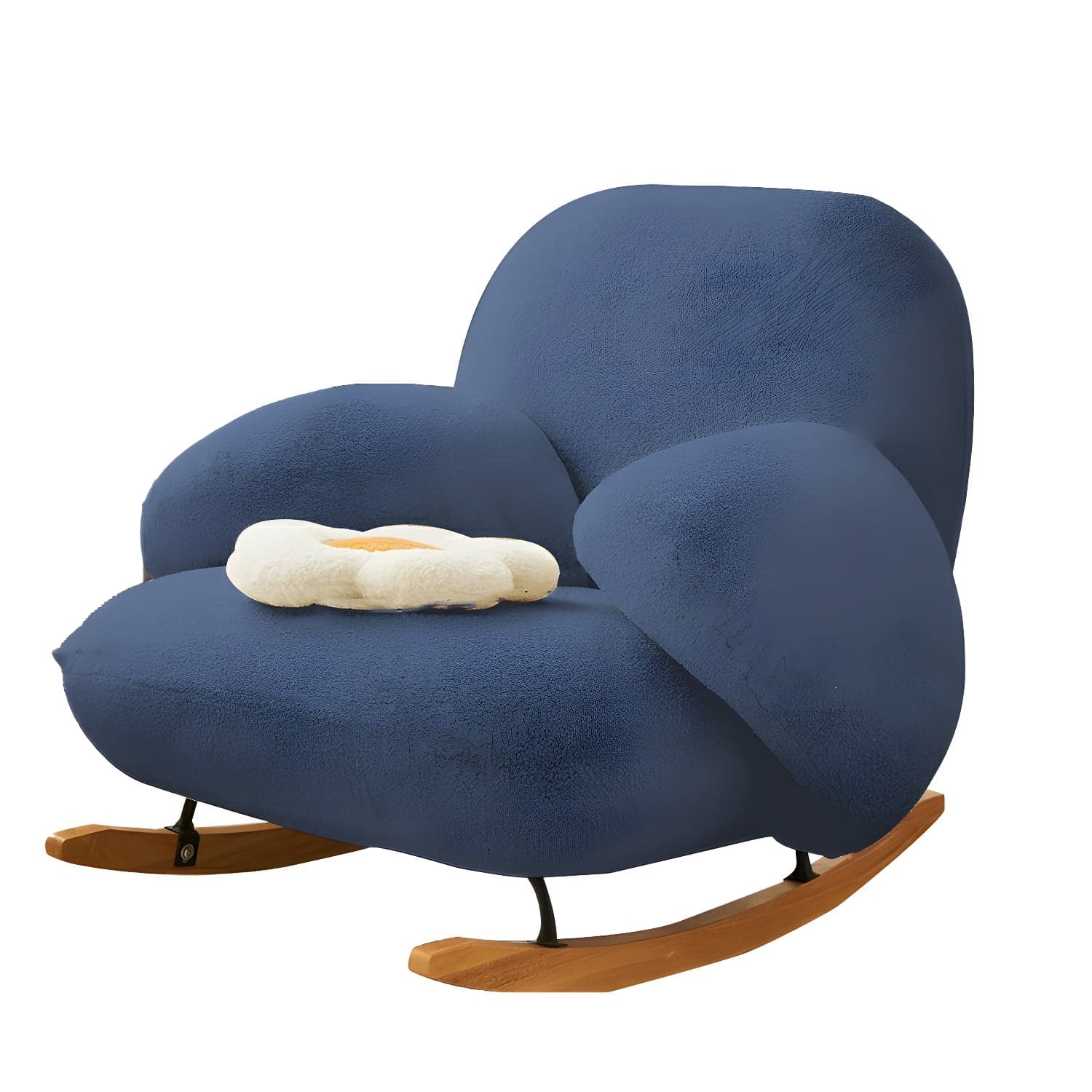 37" Wide Solid Wood Upholstered Rocking Accent Chair with Legs - image 4