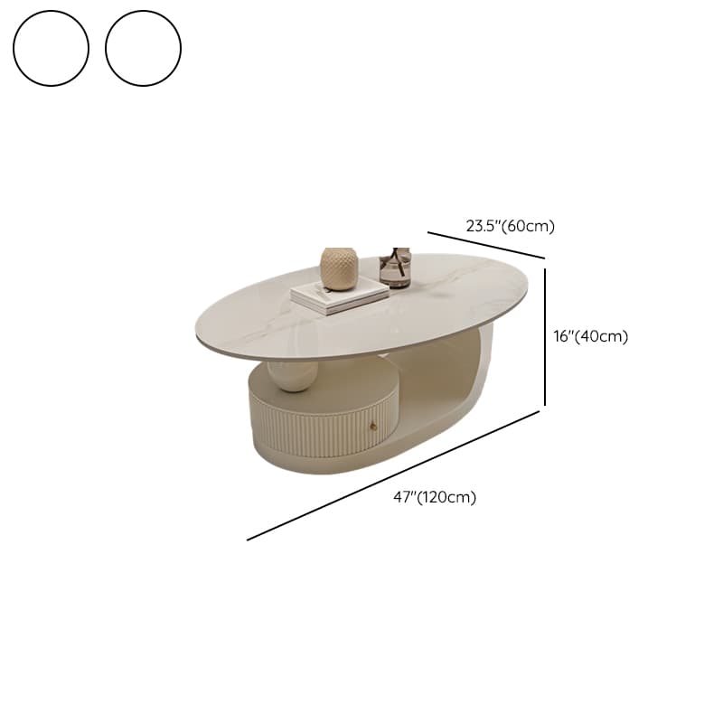 Nested Elliptical Accent Table with Repository Storage for Indoor Use - image 13