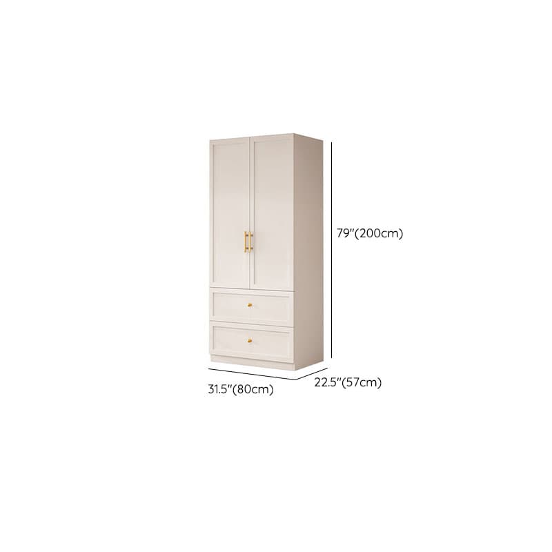 Simple Beige Engineered Wood Freestanding Armoire Cabinet with Soft Close Door, Clothing Rod & Interior Shelves - image 11