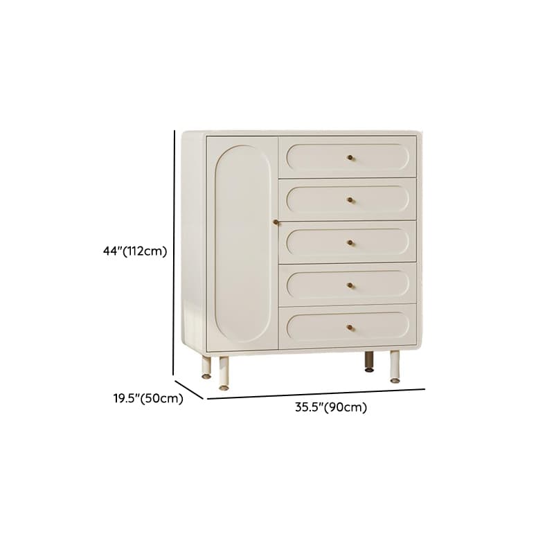 Chalk Casual Composite Wood Combo Dresser with 5 Drawers, Hutch, 3 Interior Shelves, Horizontal/Vertical - image 30