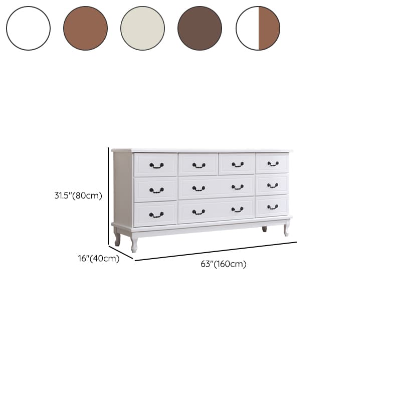 Traditional Style Black Handle Chest with Drawers in Solid Wood - image 20