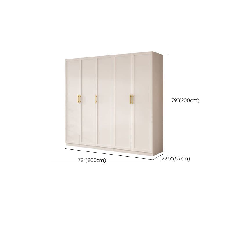 Simple Beige Engineered Wood Freestanding Armoire Cabinet with Soft Close Door, Clothing Rod & Interior Shelves - image 15