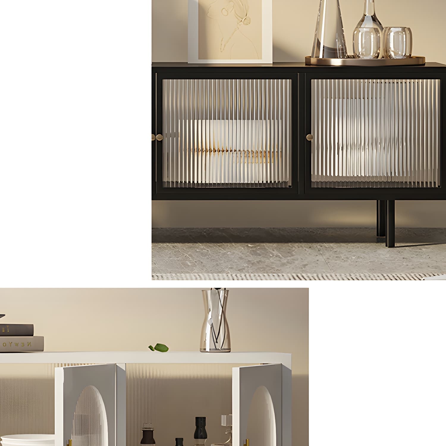 Industrial Enclosed TV Cabinet Home Metal TV Stand with Splayed Legs - image 8