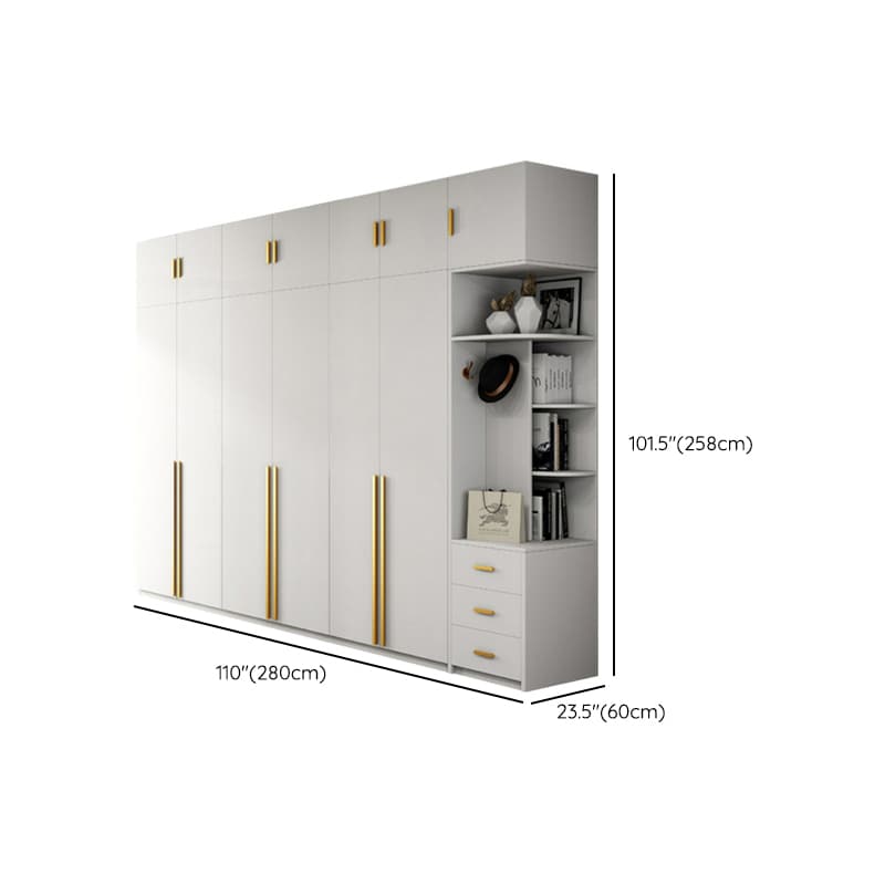 Simple Lumber White Wardrobe Armoire with Interior Shelves & Clothing Rack & Soft Close Drawer & Soft Close Door - image 30