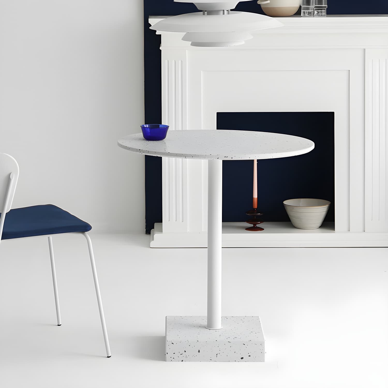 Industrial Style Dining Table Pedestal Casual Dining Site Table for Dining Room - image 3