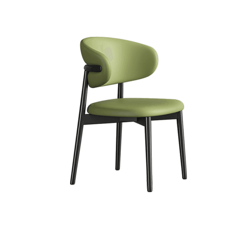 Simplistic Dinette Upholstered Armless Chair with Steel Legs, Low Back, and Foot Pads
