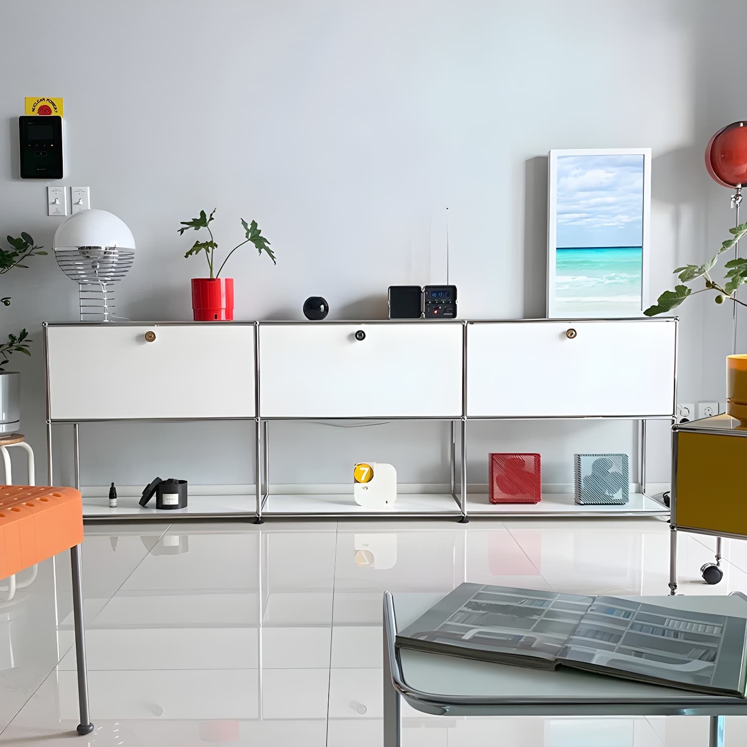 Modern Storage Sideboard Metal Sideboard with Drawer for Home - image 13