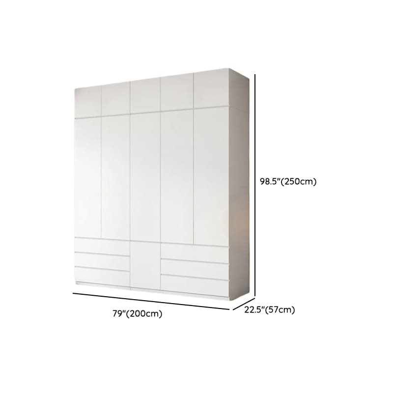 White Contemporary Alloy Cabinet Armoire with 3/6/9 Drawers, Flexible Shelf, and Hanging Rod - image 19
