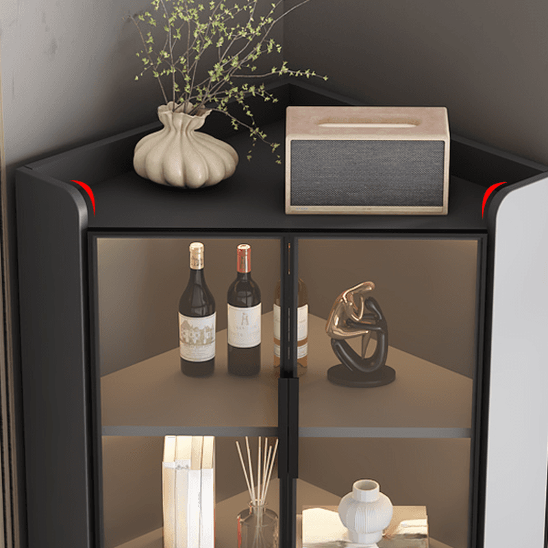 Damp-proof Scratch-immune Accent Cabinet with 1 Exterior Shelf, Glazed Door, Storm Gray Top, Soft Close Drawer, and Stain Resistant - image 6