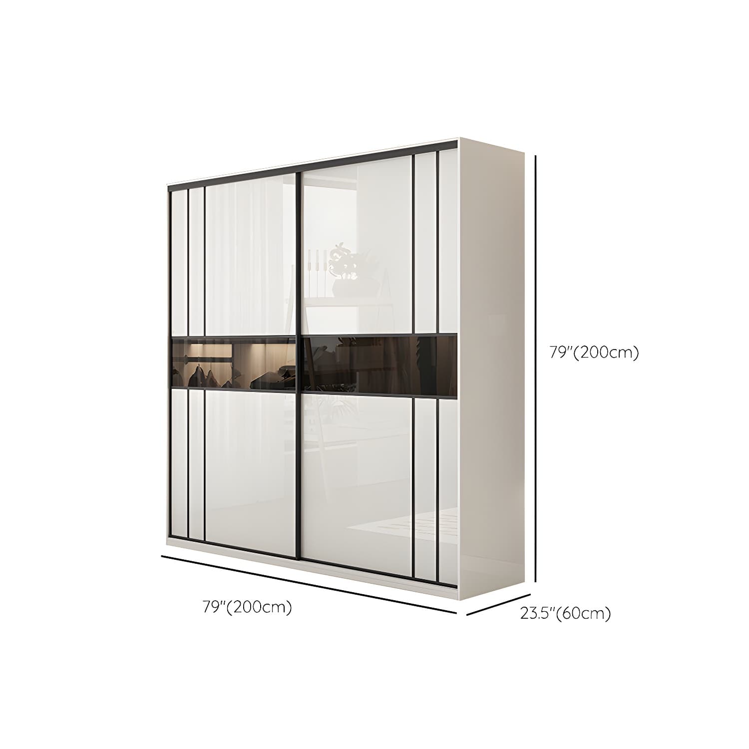 White Colour Wooden Wardrobe Cloth Rod Included Wardrobe Closet with Shelves - image 14