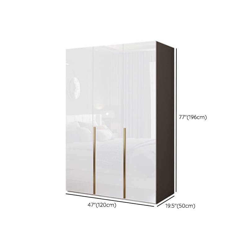 Simple Freestanding Cream Manufactured Wood Cabinet Armoire with Interior Shelves, Clothing Rod & Soft Close Drawer - image 11