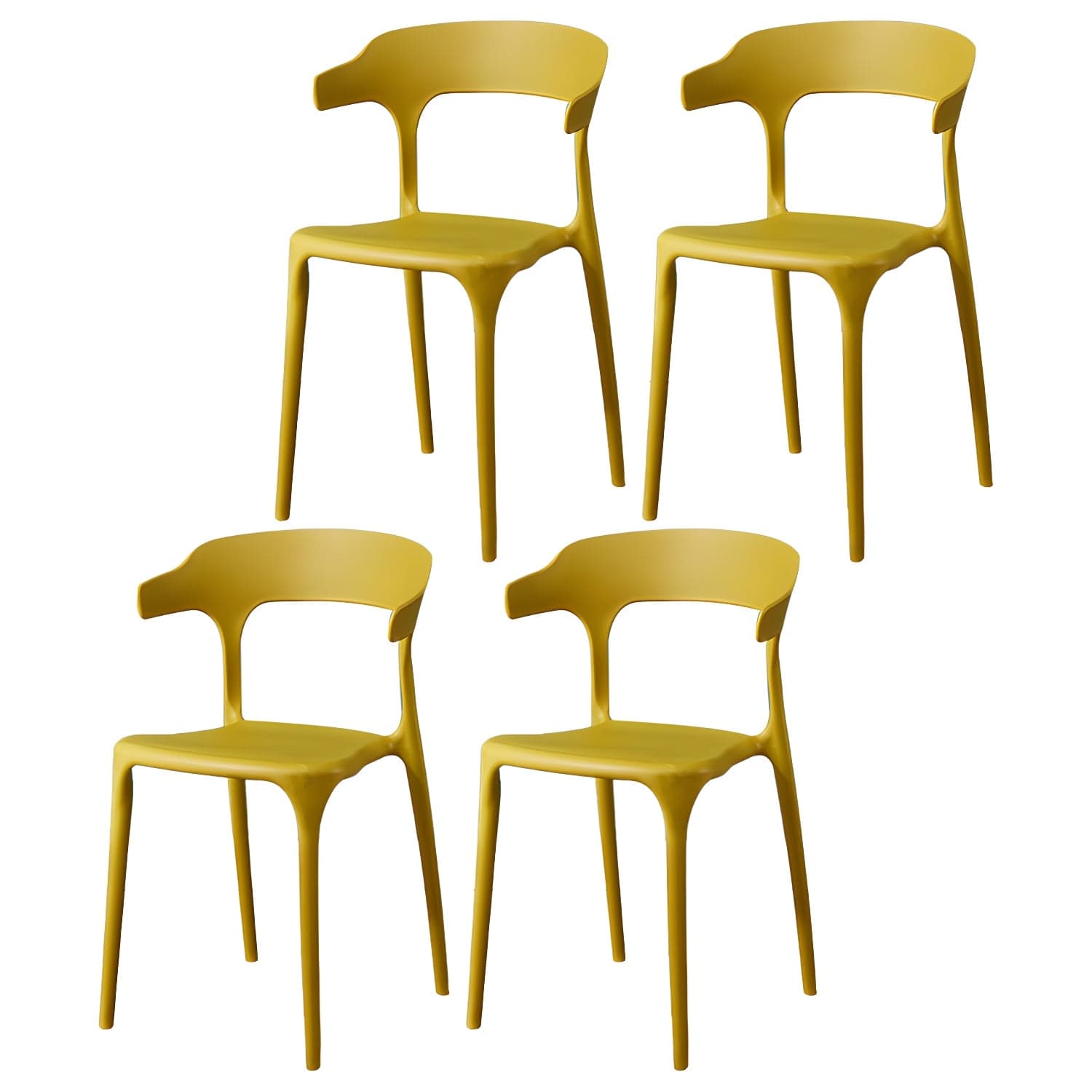 Glam Plastic Side Chair Matte Finish Open Back Dining Chair for Dinning Room - image 4