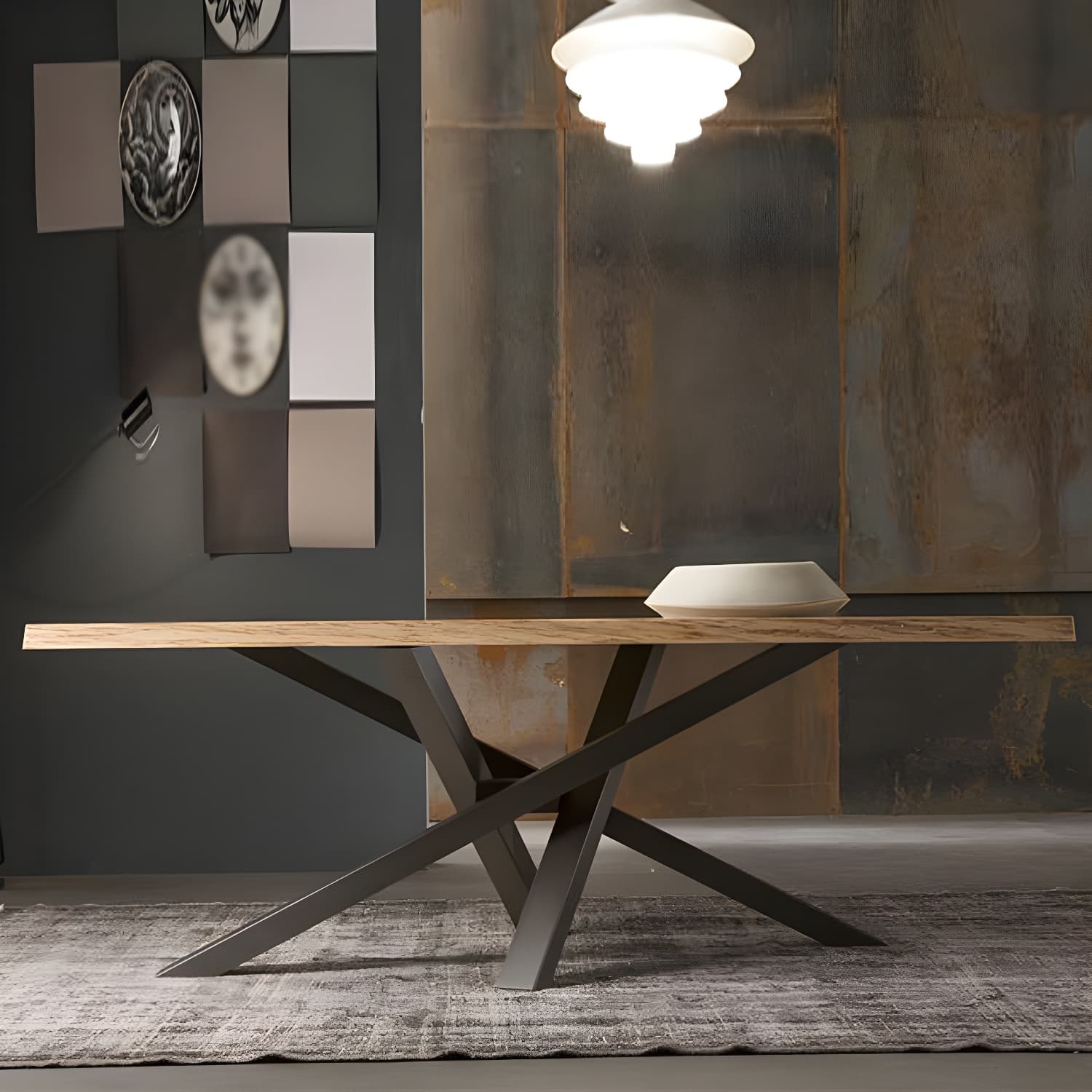 Rectangle Luxury Style Dining Table Solid Wood Fixed Table for Kitchen - image 4