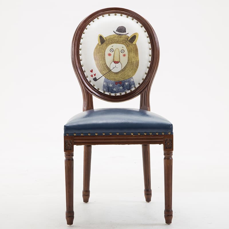 French Sturdy King Louis Back Upholstered Arm Chair/Side Chair with Nailhead Accent, Foot Pads and Weathered Wood Base - image 5