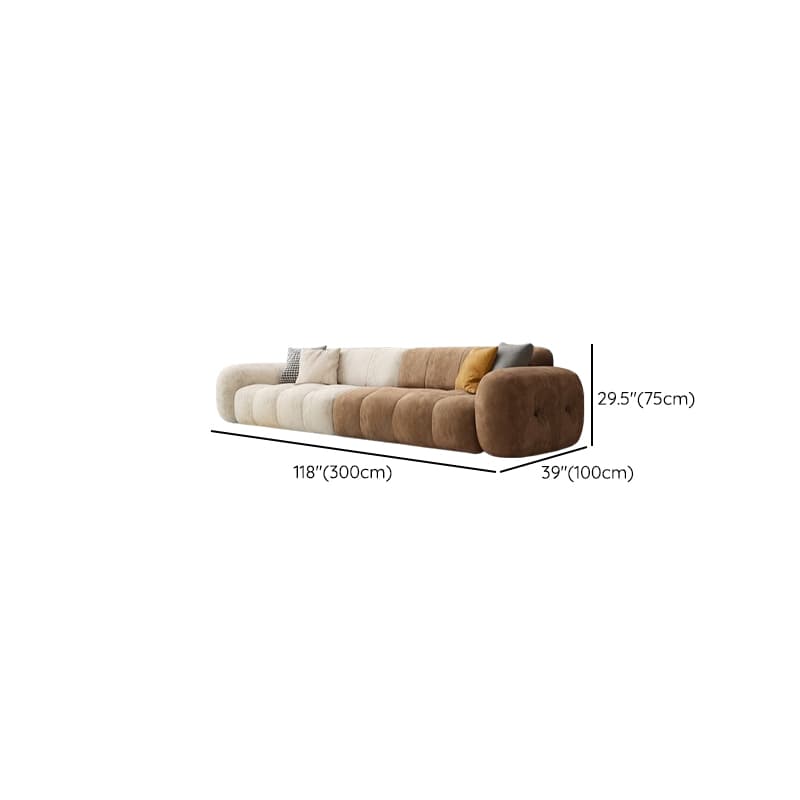 Channel Back L-Shape/Straight Right Hand Facing/Horizontal Sofa Recliner/Sofa Couch in Brown/Beige with Concealed Support & Pine Wood Frame for Living Room - image 19