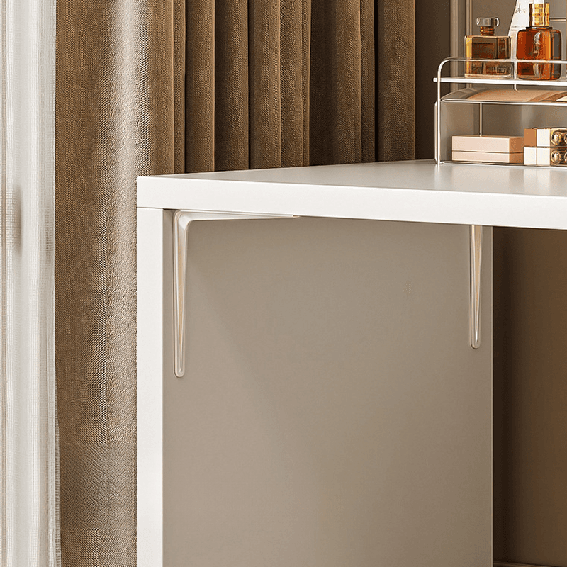 Chalk Modish Wood Makeup Vanity with Standard Length and Non-Upholstered Chair(s) - image 8