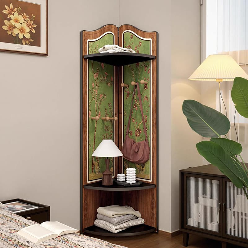 Modern Simple Style Nook Decorative Cabinet with 3/4 Exterior Shelves, Lumber Countertop in Midnight Black - image 11