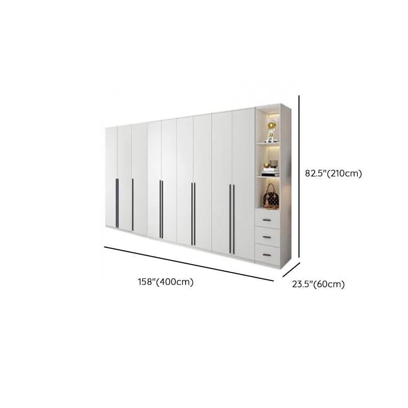 White Lumber Detached Wardrobe Closet with Soft Close Drawer, Door, Interior Shelves, and Clothing Rod - image 50