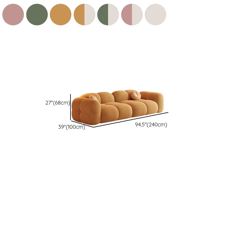 Modish Solid Color Scratch-durable Standard Sofa in Blush/Sage/Ivory for 4 Person/Seats 5/Seats 6 with 2 Pillows - image 11
