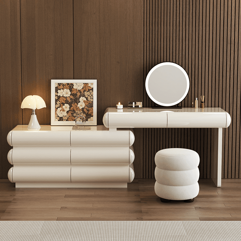 Multi-Purpose Vanity Set with Lighting, Scalable Telescopic, Push-Pull, 2-in-1 Functionality, Adjustable Touch, and Brightness