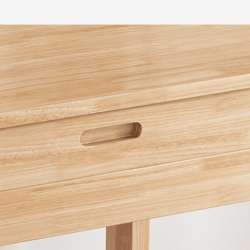 Dining Table Set in Minimalist Style with Tan/Unfinished Rubberwood Top, 4 Legs, and Back - image 7