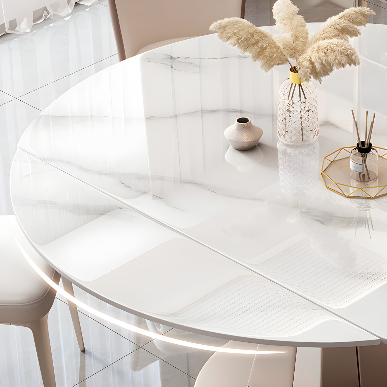Contemporary 1/2/5/7 Pieces Dining Set Sintered Stone Dining Room Set for Small Space - image 6