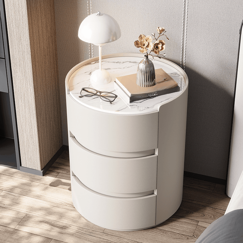 Minimalist 3-Tier Stone Countertop Drawer Storage Nightstand - image 3