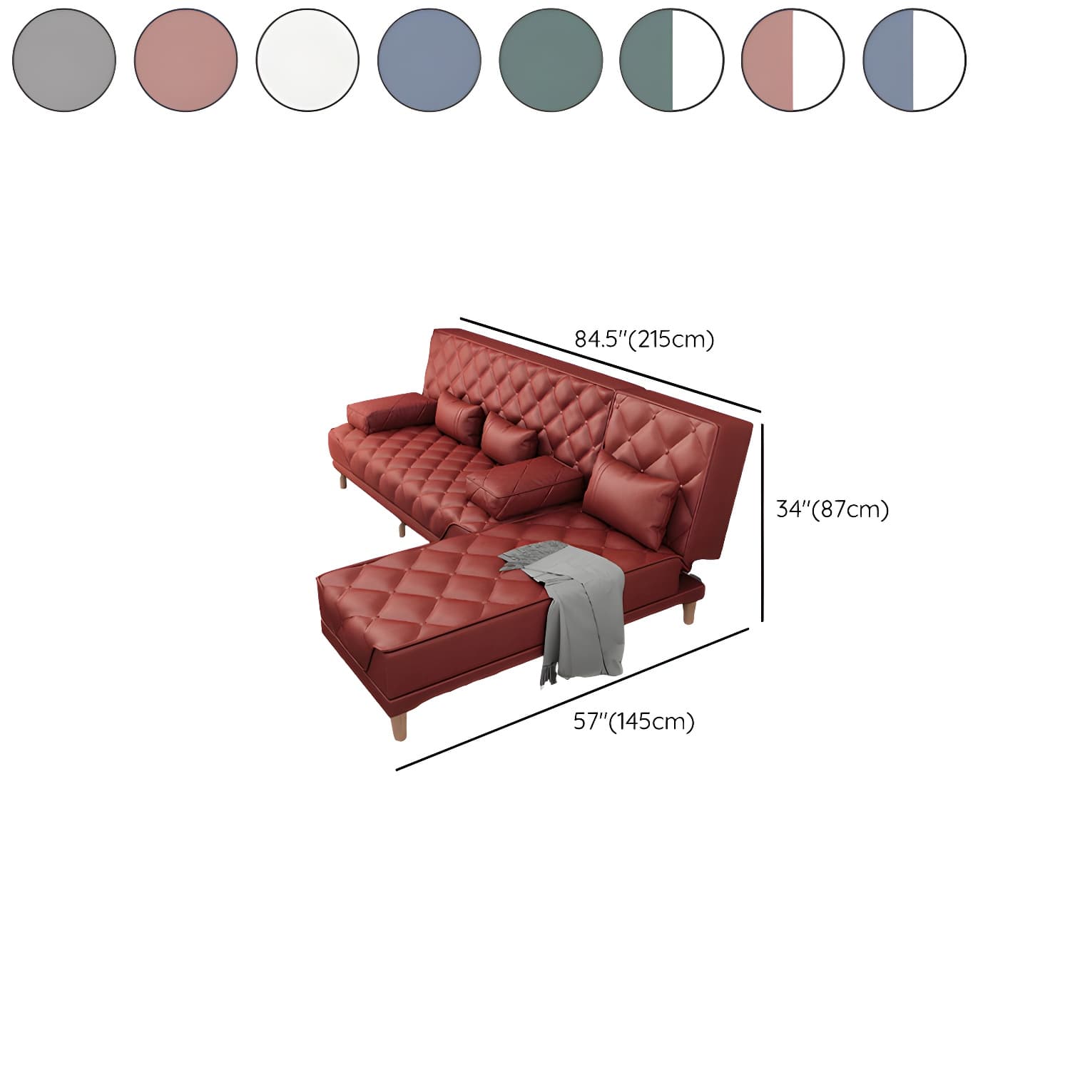 Contemporary Tight Back Convertible Sofa and Chaise with Pillow Top Arm - image 27