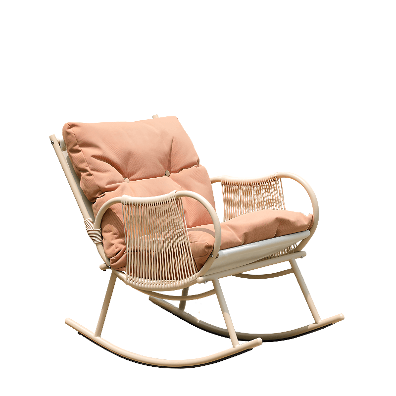 Art Deco Alloy Rocking Chair with Upholstered Track Arm - image 15