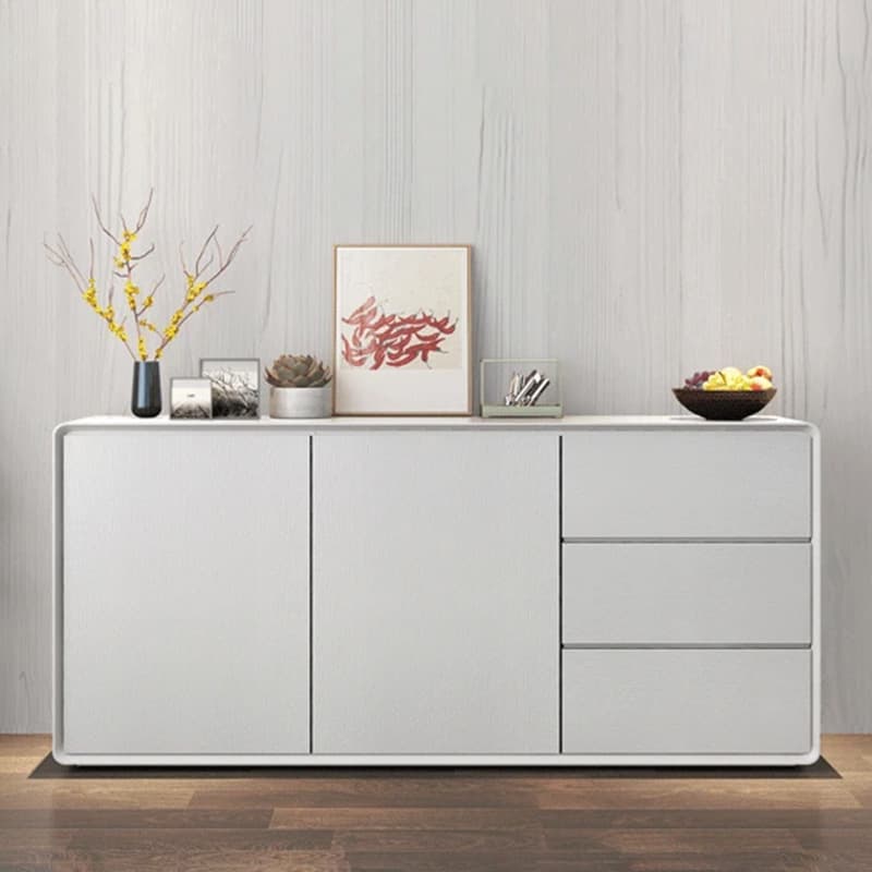 Simplistic 3 Drawers Freestanding Floor Sideboard/Server in Wood with 3 Shelves and Cabinet - image 19