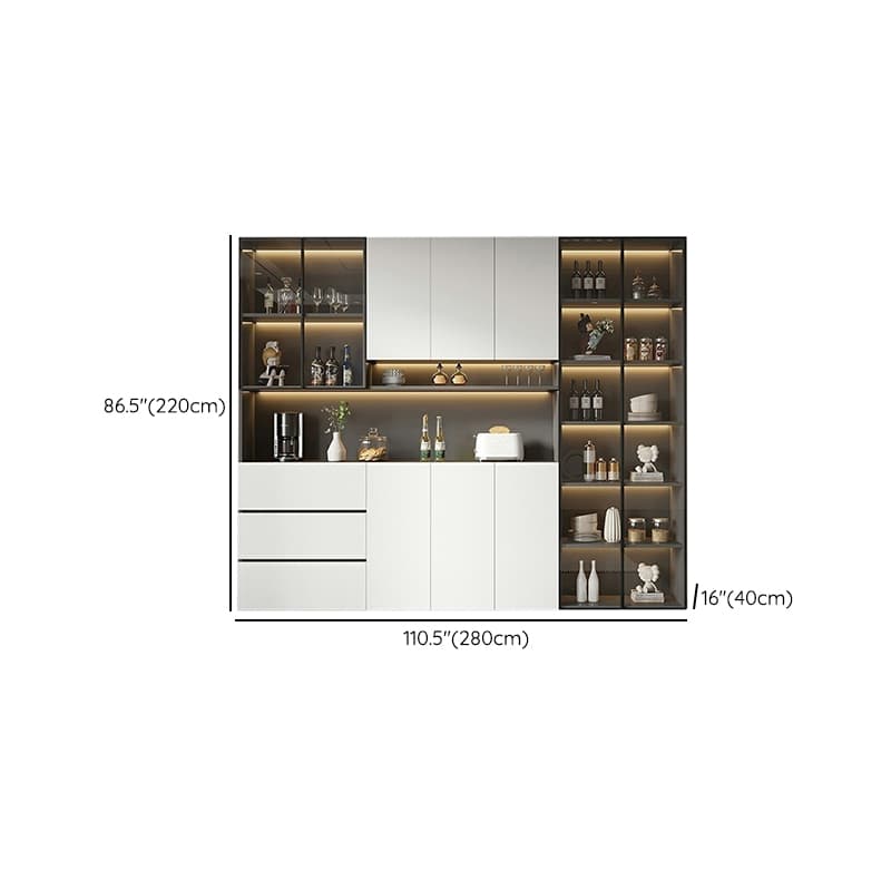 White Modern Buffet Cabinet with Cabinets and Shelves, Full Assembly Needed - image 27