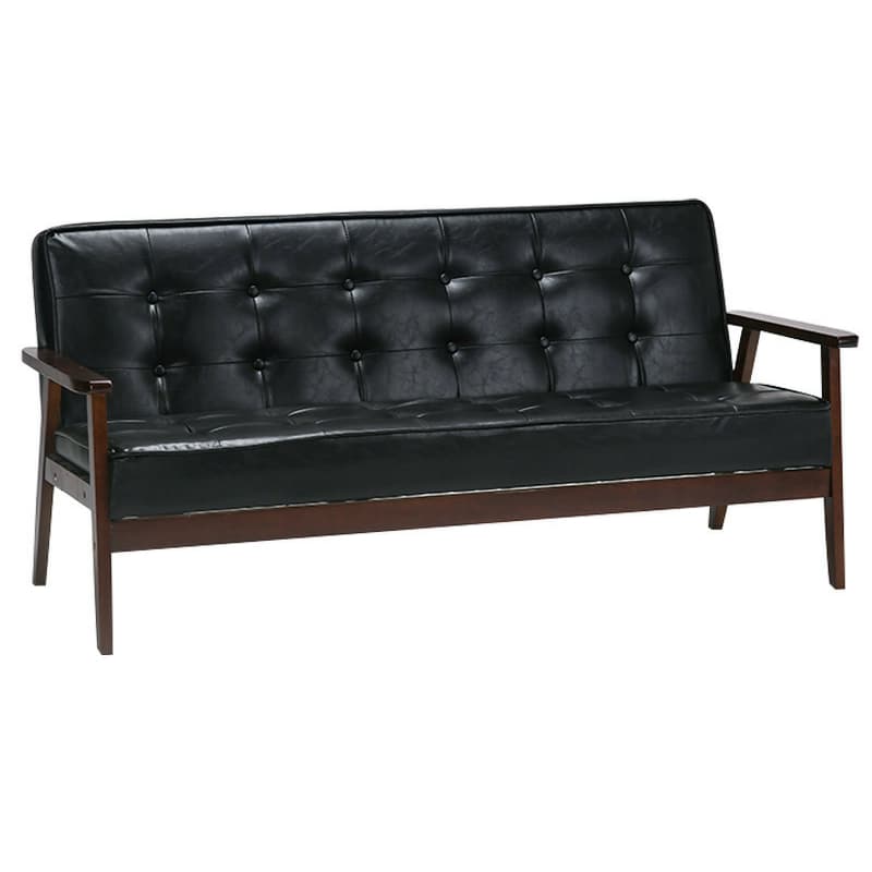 Modern Wood Frame Tufted Back Sofa with Cotton Seat Sleek and Stylish Seating - image 14
