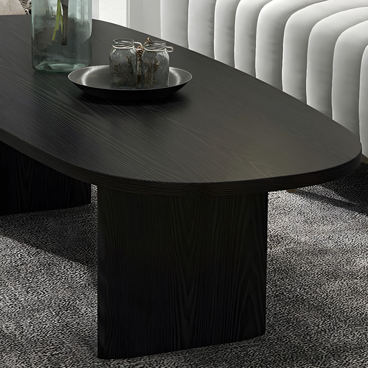 Rectangular Modern Coffee Table with Wood Base - Non-Upholstered - image 10