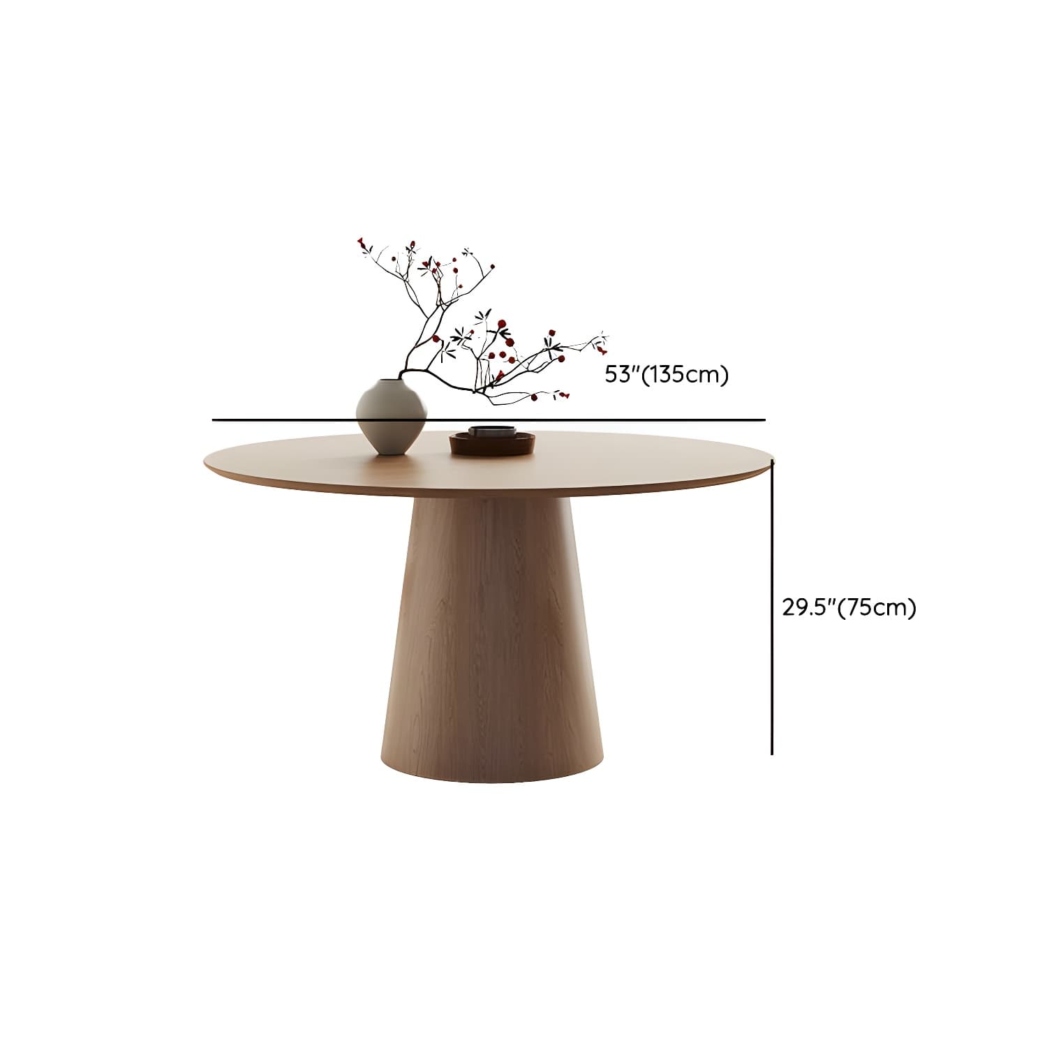 Solid Wood Round Top Dining Table Set with Cushioned Chair for Home - image 13