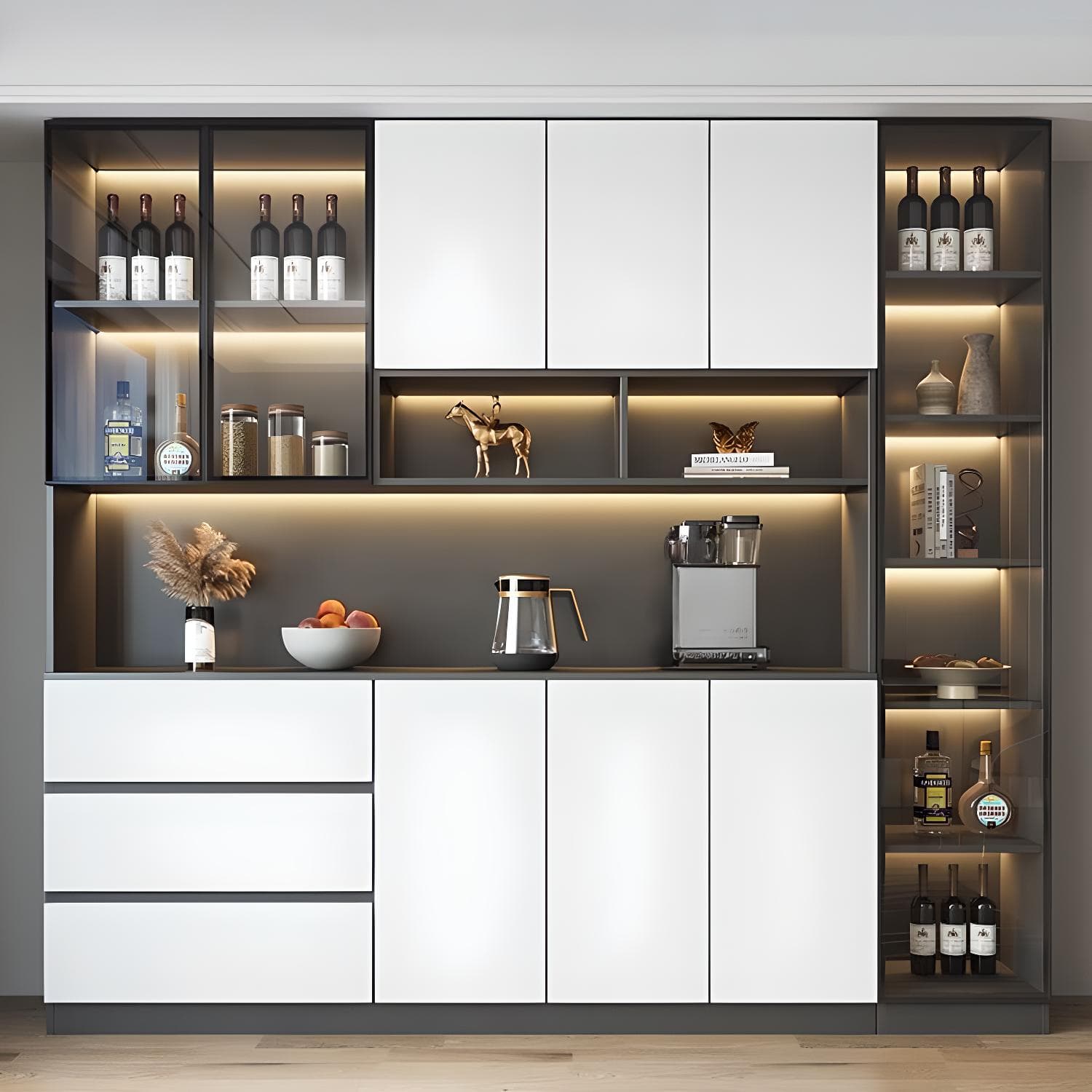 Modern Living Room Manufactured Wood Sideboard with Lighting - image 4