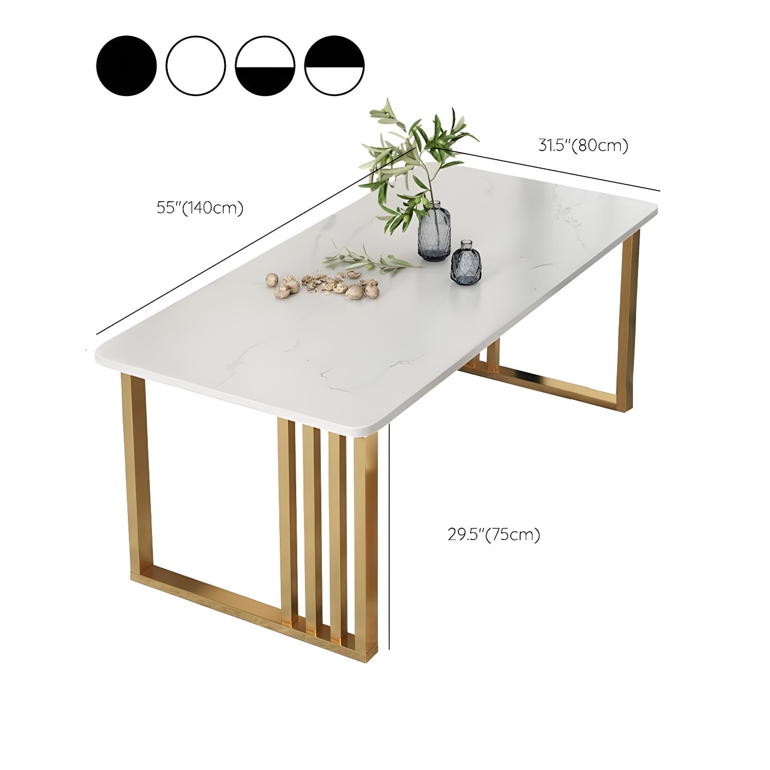Traditional Luxury Dining Table Rectangle Slate Dining Table for Dining Room - image 11