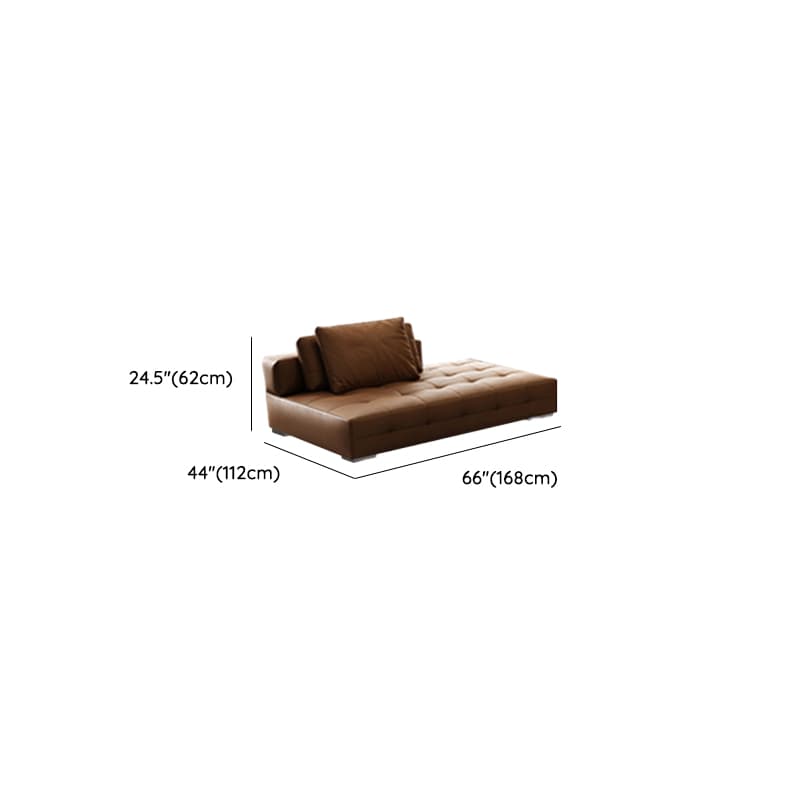 Tear Resistant Standard Sofa in Coffee Leather with 4 Pillows - image 11