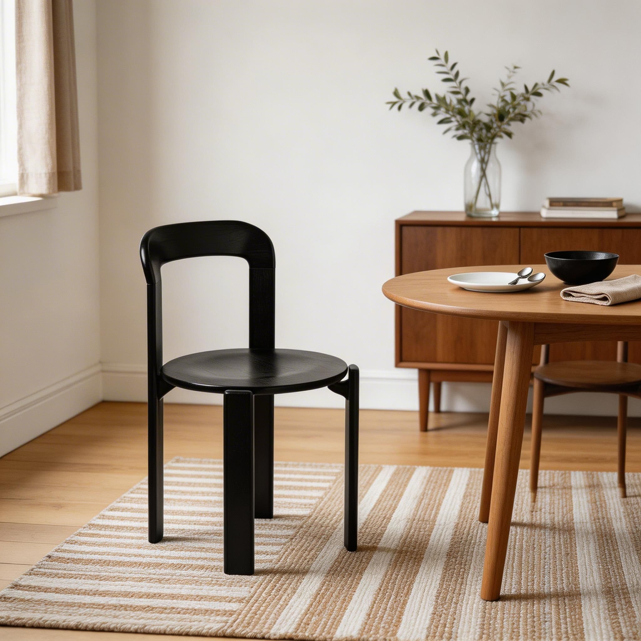 Scandinavian Natural Wood Armless Kitchen Chair 15.3inch Wide Non-Swivel 1 Piece - image 29
