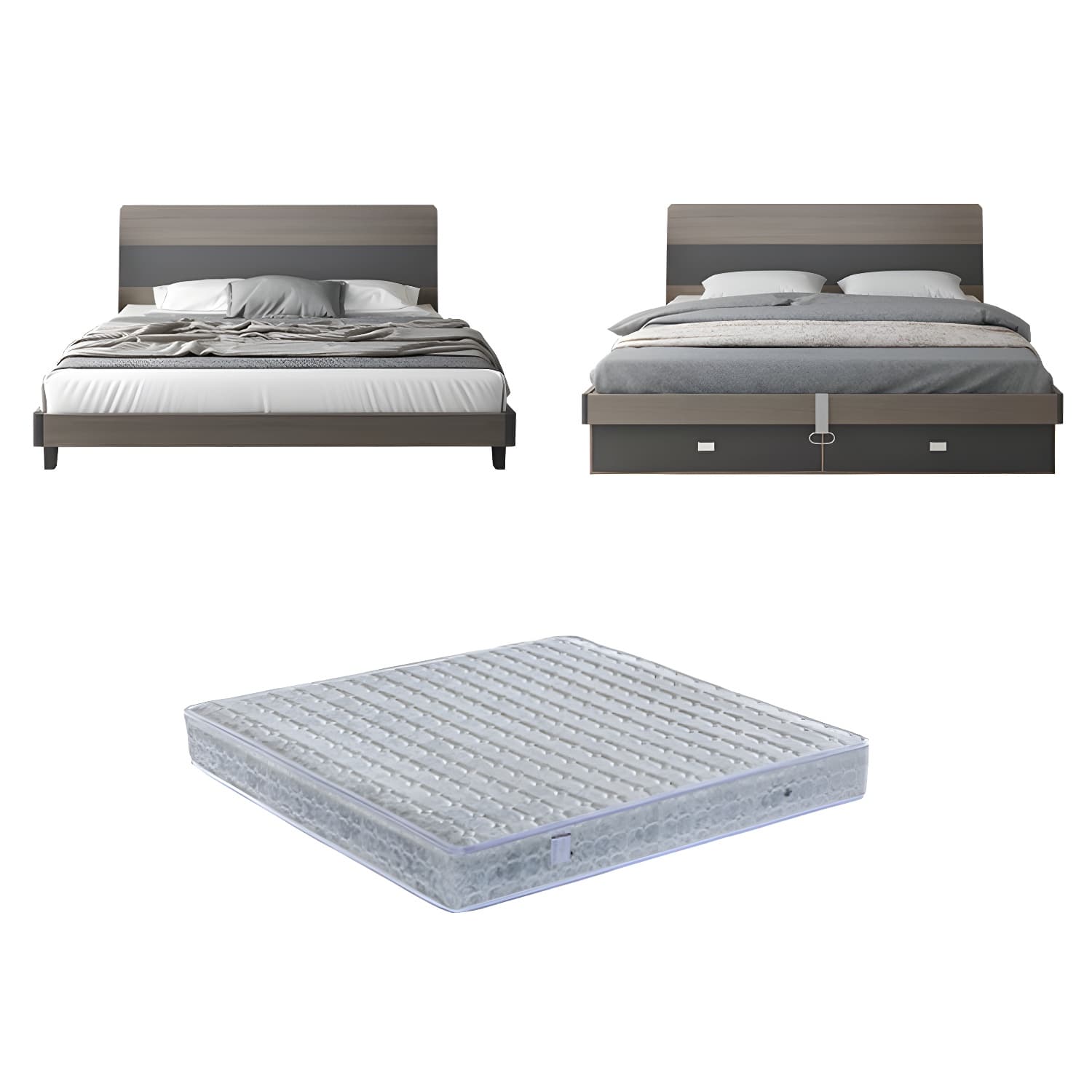 Modern Style Wood Bed with Headboard Low Profile Standard Bed - image 13