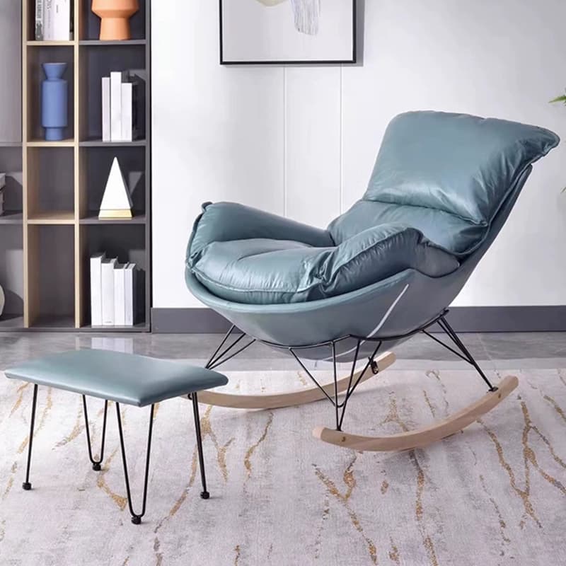 Stylish and Comfy Modern Rocking Chair with Natural Wood Legs and Slipcover - image 10