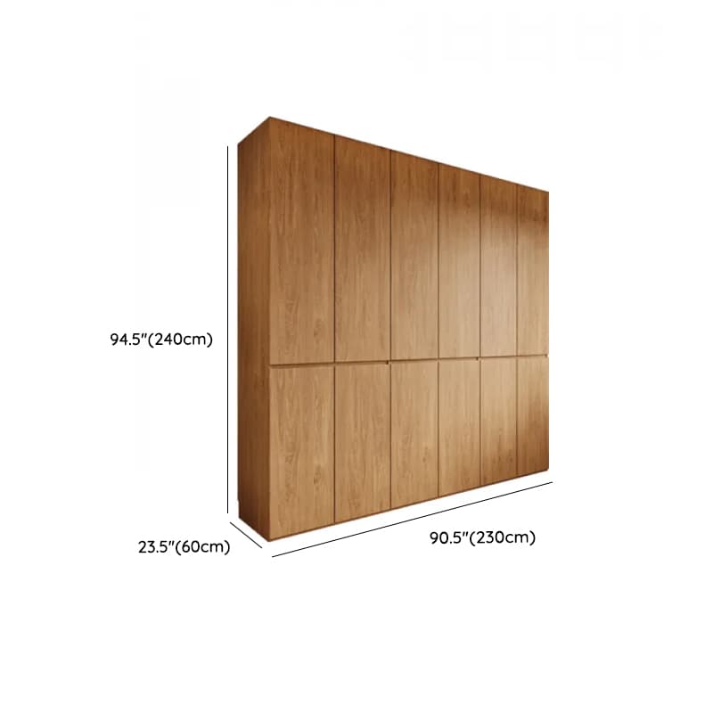 Wood Grain Minimalist Laminate Independent Wardrobe Closet with Soft Close Door, Interior Shelves, and Clothing Rod - image 30