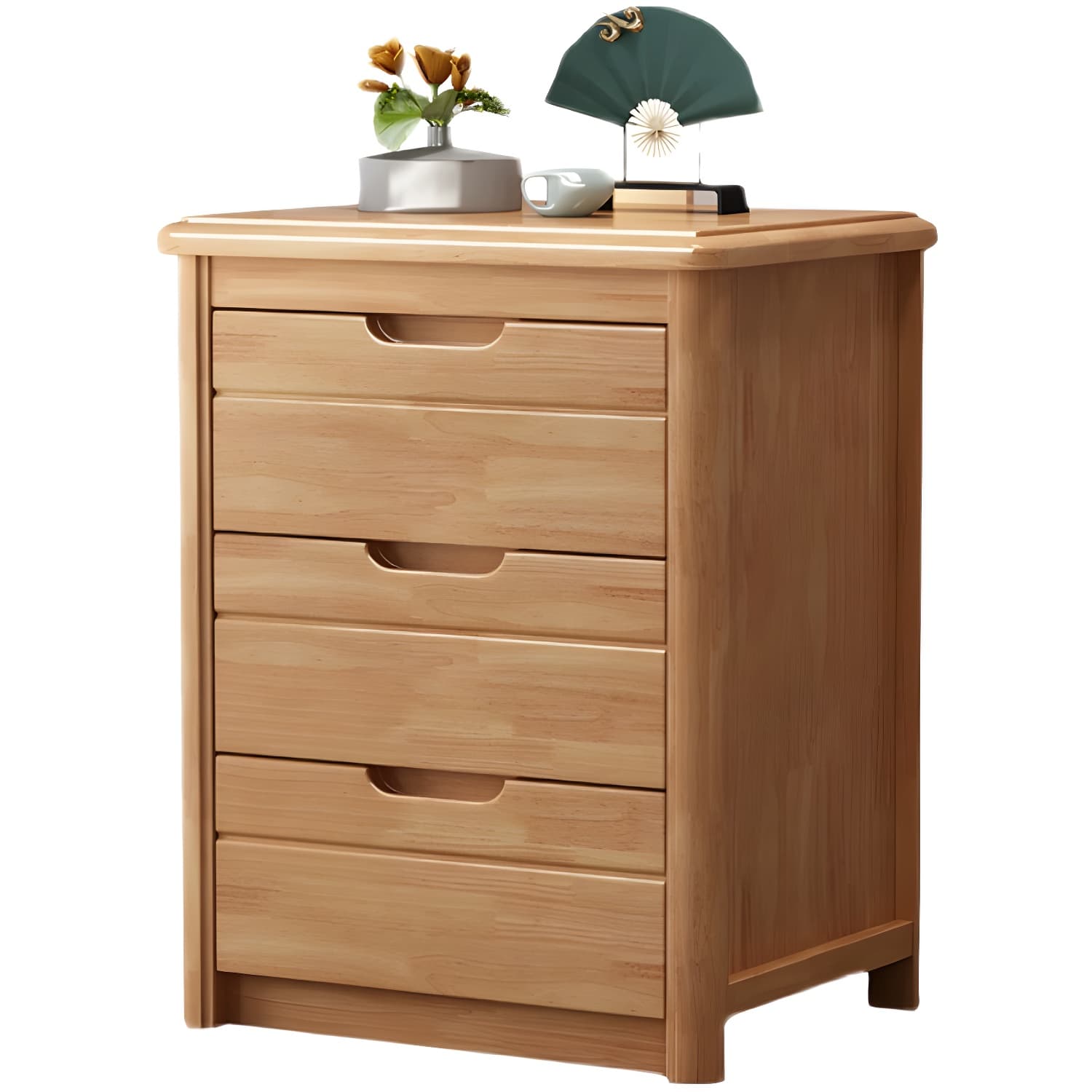 Traditional Wood Dresser with Drawers in Narrow Design and Rubberwood Material - image 7