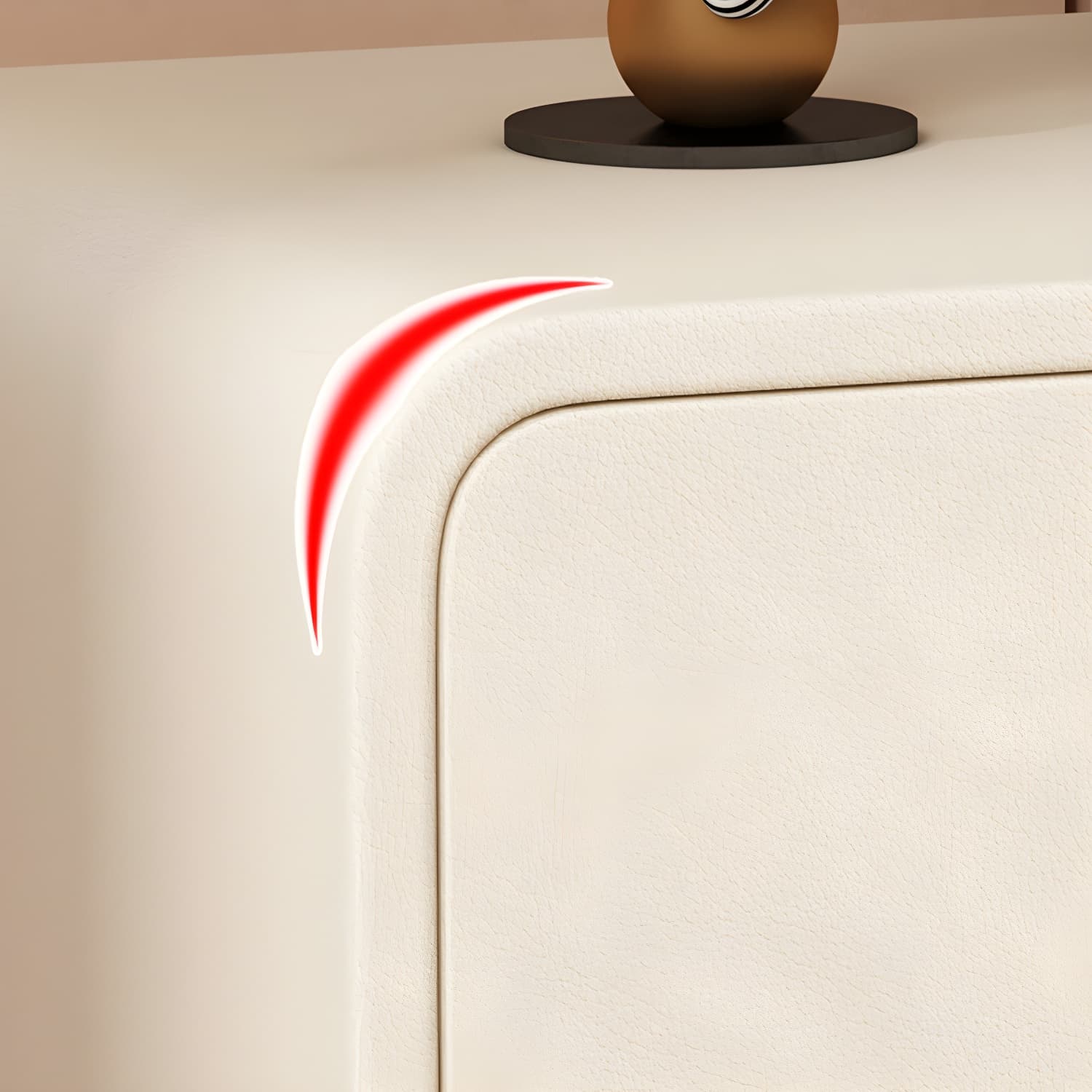 Modern Wood Nightstand with 2 Drawers - Small and Low Profile - Faux Leather Countertop - image 15