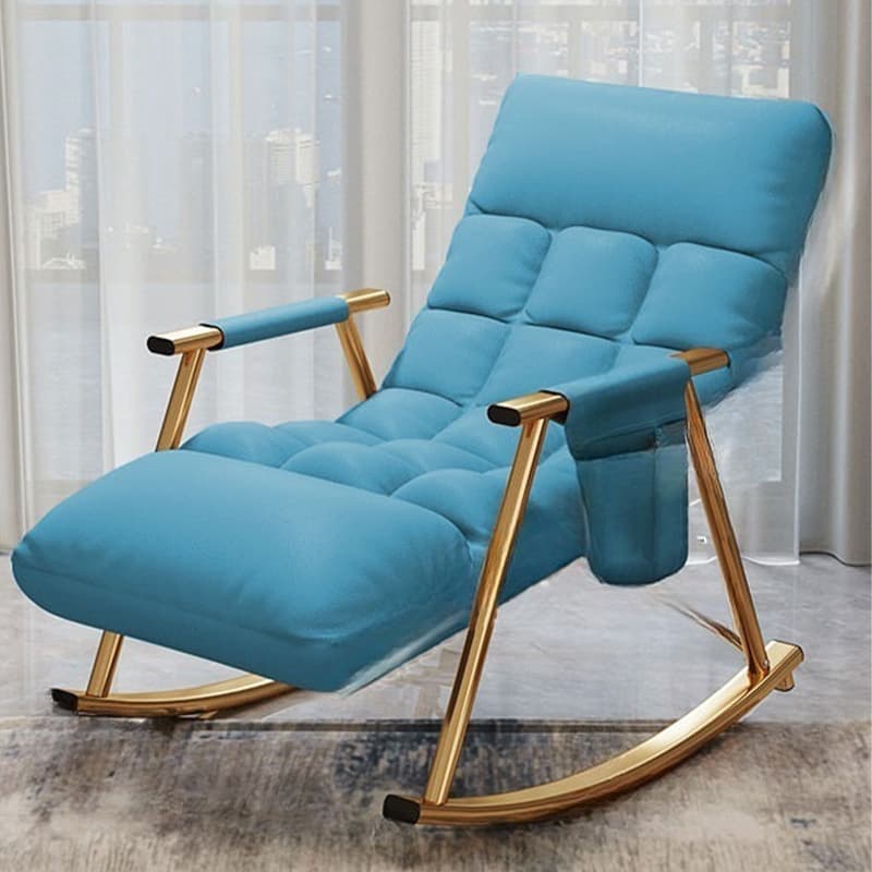 Modern Indoor Rocking Chair Upholstered, Tufted and Custom Fit with slipcover, Metal Legs - image 10