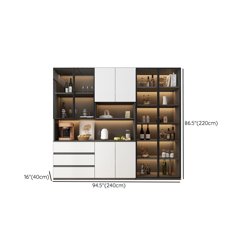 Two Toned Unclosed & Self-supporting Wide Sideboard with 2 Shelves & Benchtop - image 33