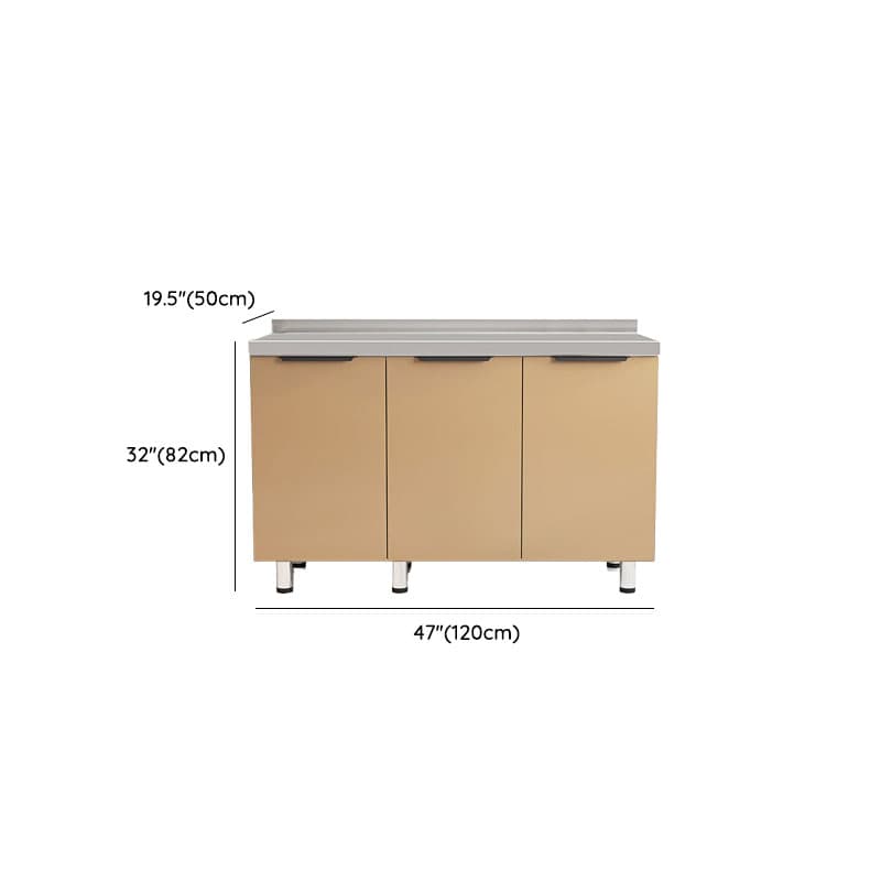 Cocoa Wide Microwave Storage Cabinet with Alloy Countertop - image 7